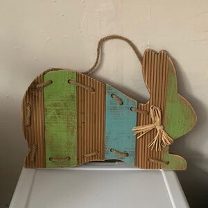 Rustic Multicolor Bunny Wall Decor